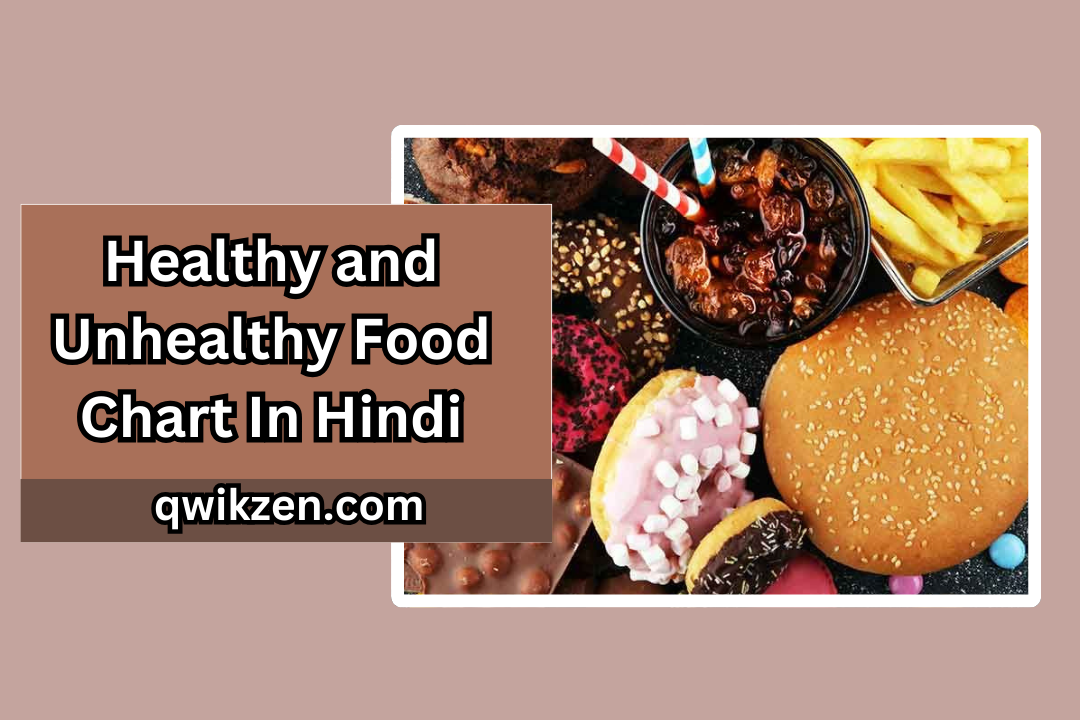 Healthy and Unhealthy Food Chart In Hindi