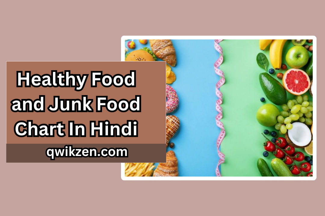 Healthy Food and Junk Food Chart In Hindi